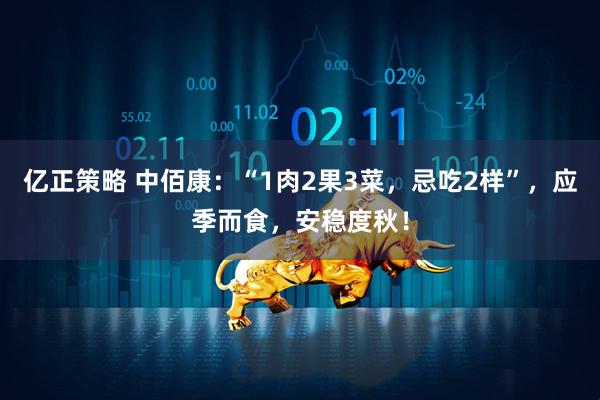 亿正策略 中佰康：“1肉2果3菜，忌吃2样”，应季而食，安稳度秋！