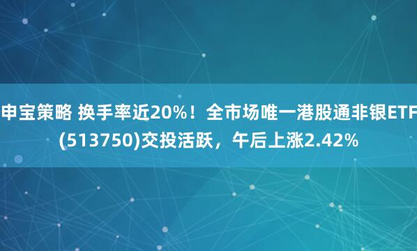 申宝策略 换手率近20%!全市场唯一港股通非银ETF(513750)交投活跃,午后上涨2.42%